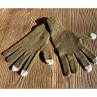 Gloves Alpaca - Olive Green with Tips